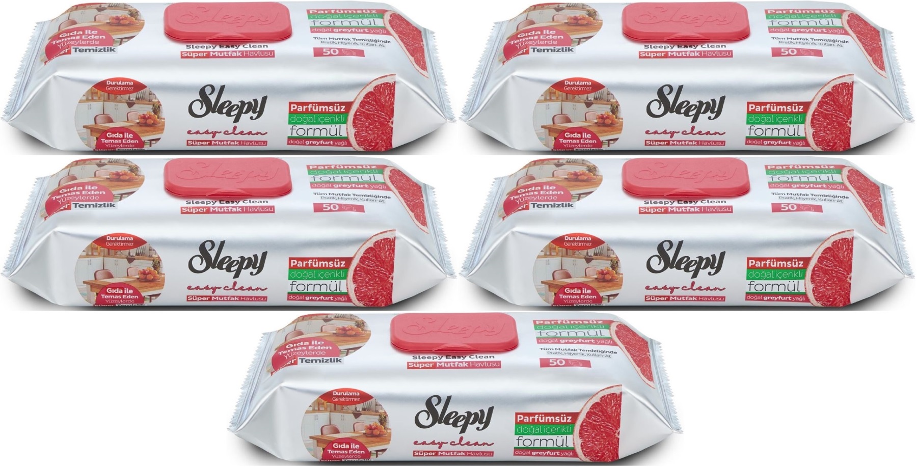 Sleepy Easy Clean Yüzey Temizlik Mutfak Havlusu-Mendili 50 Yaprak Greyfurt Yağlı (5Li Set) 250 Yprk Sleepy Easy Clean Yüzey Temizlik Mutfak Havlusu-Mendili 50 Yaprak Greyfurt Yağlı (5Li Set) 250 Yprk