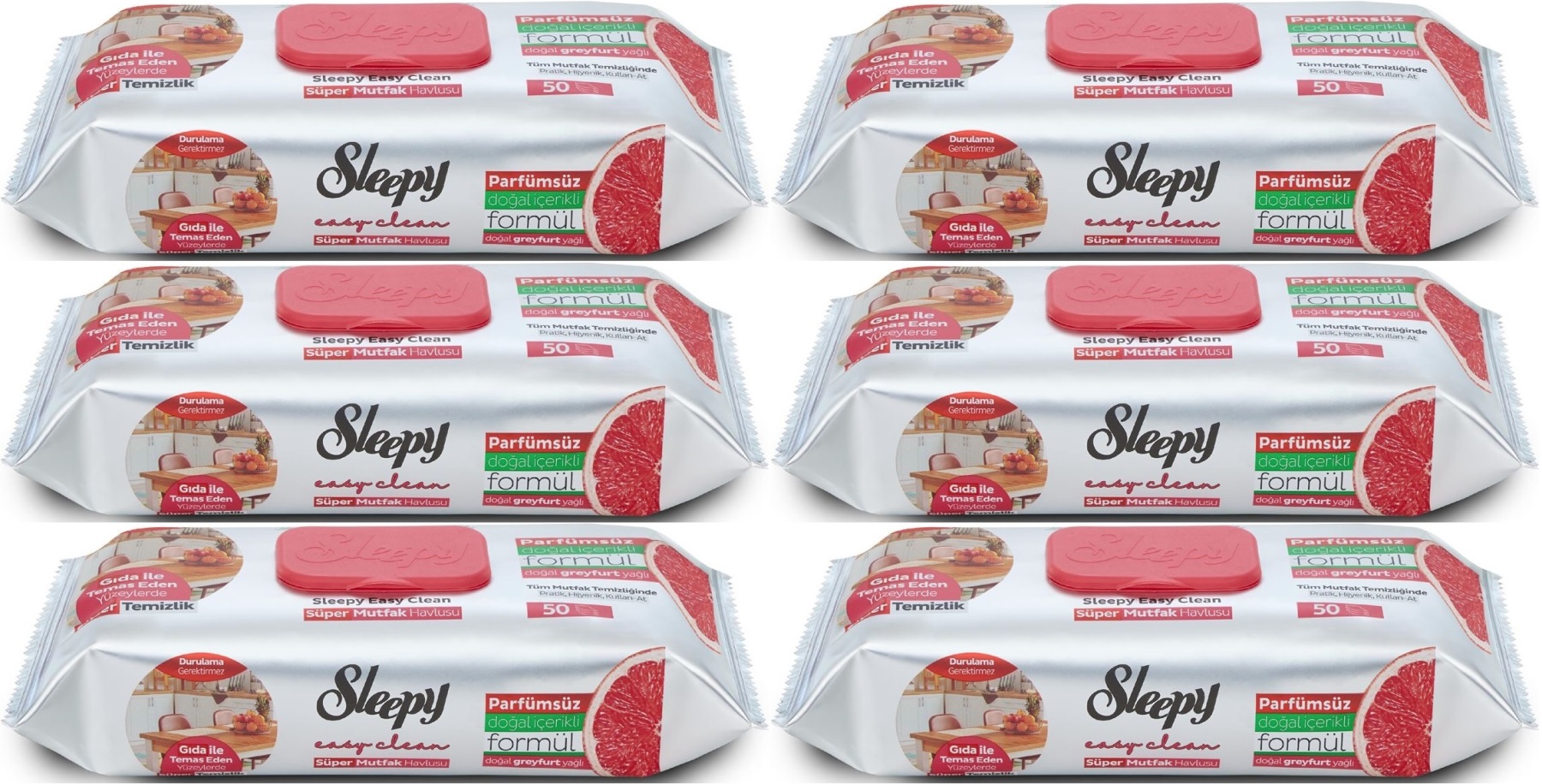 Sleepy Easy Clean Yüzey Temizlik Mutfak Havlusu-Mendili 50 Yaprak Greyfurt Yağlı (6Lı Set) 300 Yprk Sleepy Easy Clean Yüzey Temizlik Mutfak Havlusu-Mendili 50 Yaprak Greyfurt Yağlı (6Lı Set) 300 Yprk
