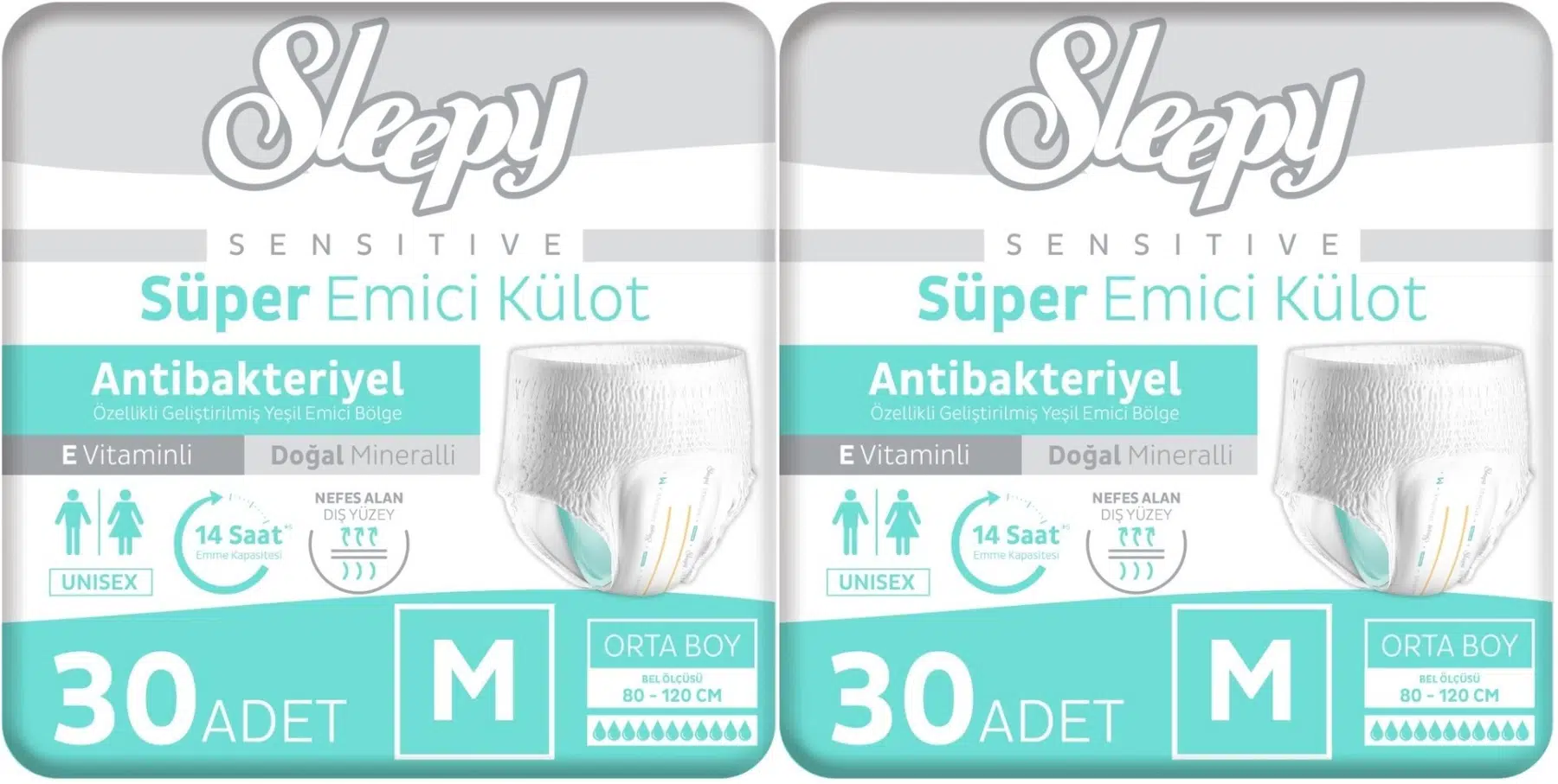 Sleepy Yetişkin Bezi Emici Külot M - Orta - Medium 60 Adet (2PK*30)