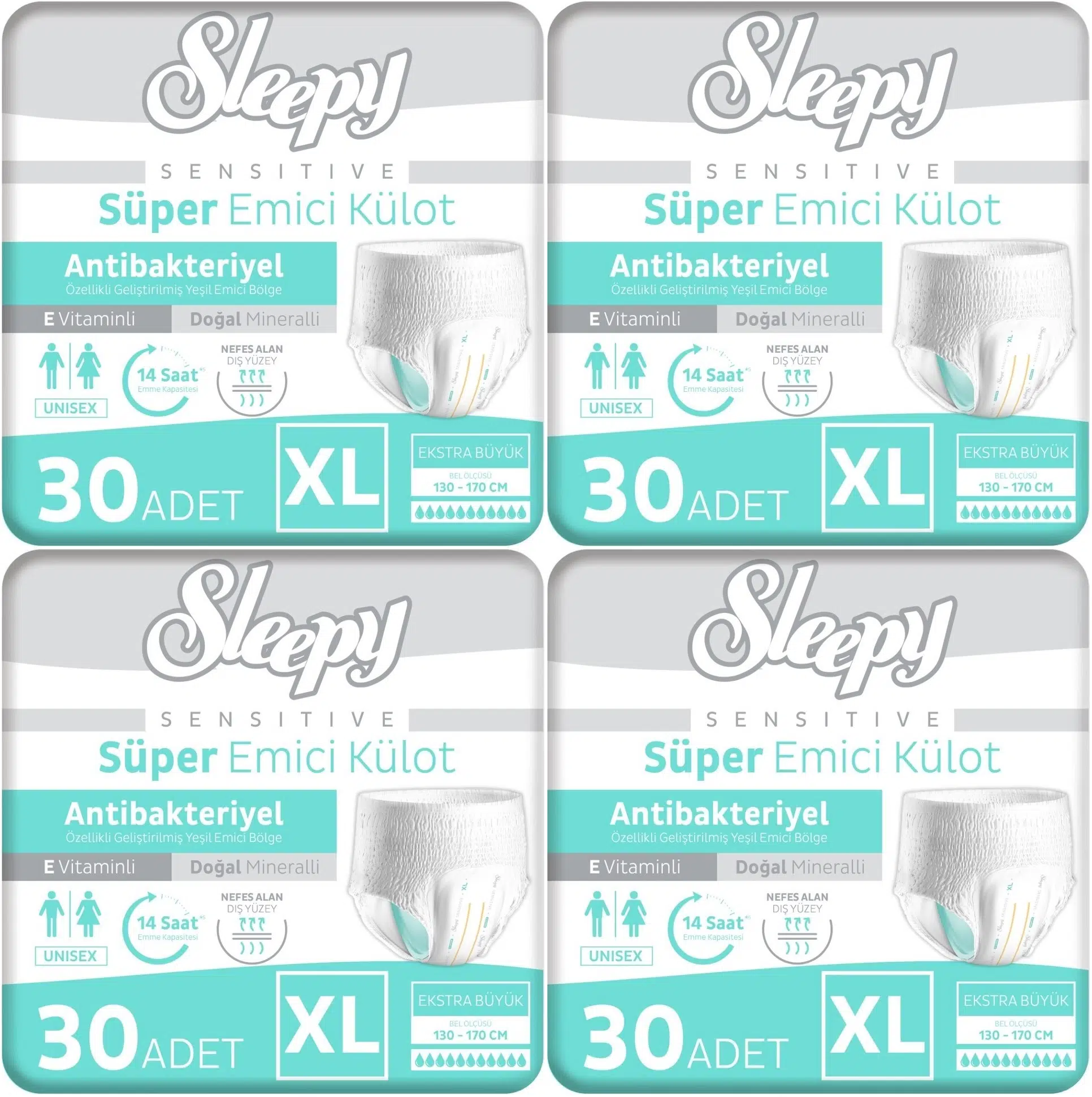 Sleepy Yetişkin Bezi Emici Külot XL - Ekstra Büyük - Extra Large 120 Adet (4PK*30)