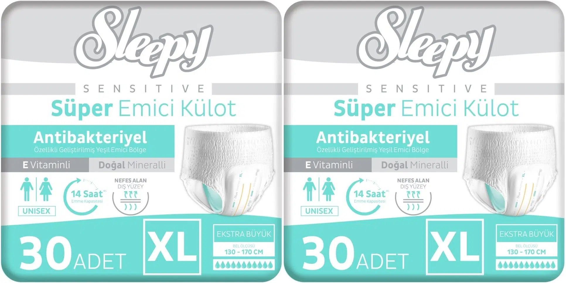 Sleepy Yetişkin Bezi Emici Külot XL - Ekstra Büyük - Extra Large 60 Adet (2PK*30)