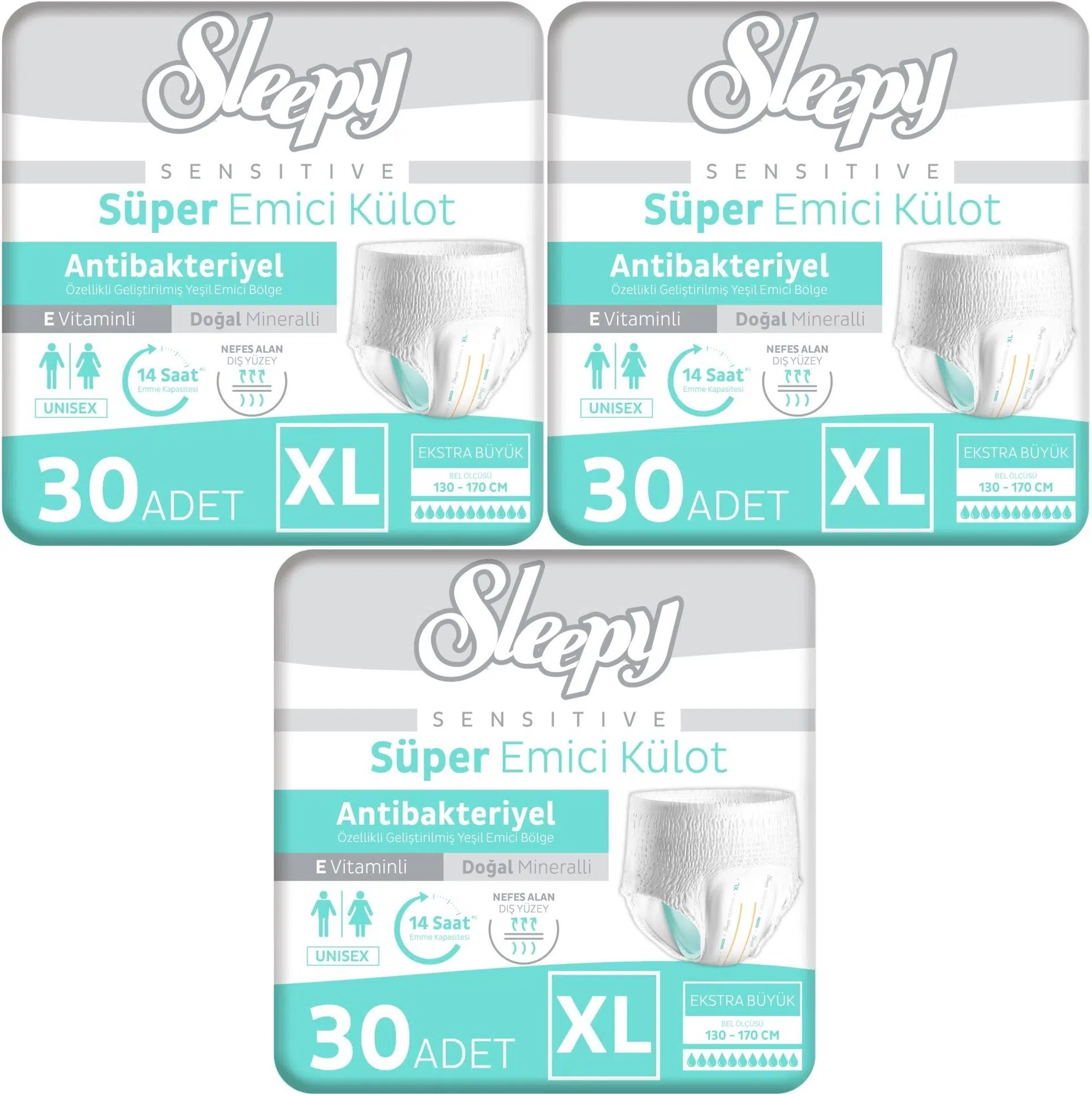 Sleepy Yetişkin Bezi Emici Külot XL - Ekstra Büyük - Extra Large 90 Adet (3PK*30)