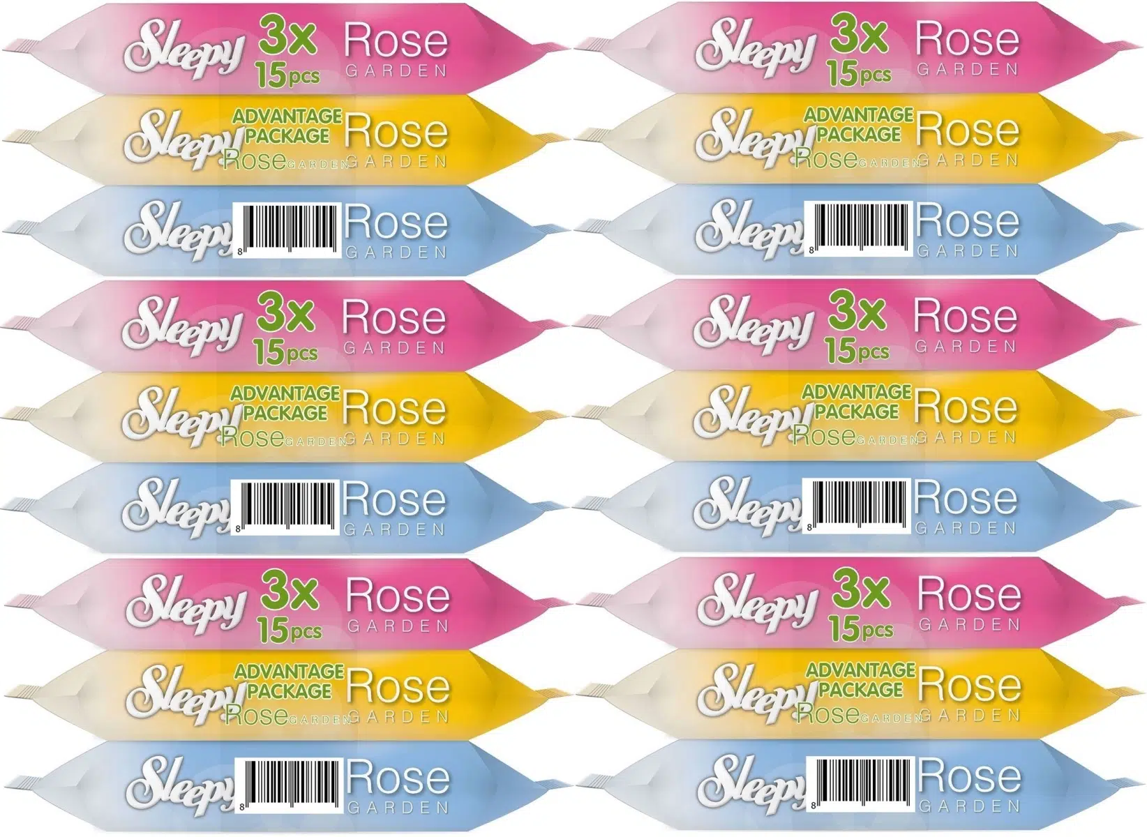 Sleepy Islak Havlu Cep Mendil 15 Yaprak (18 Li Set) Rose/Garden (6PK*3) 270 Yaprak