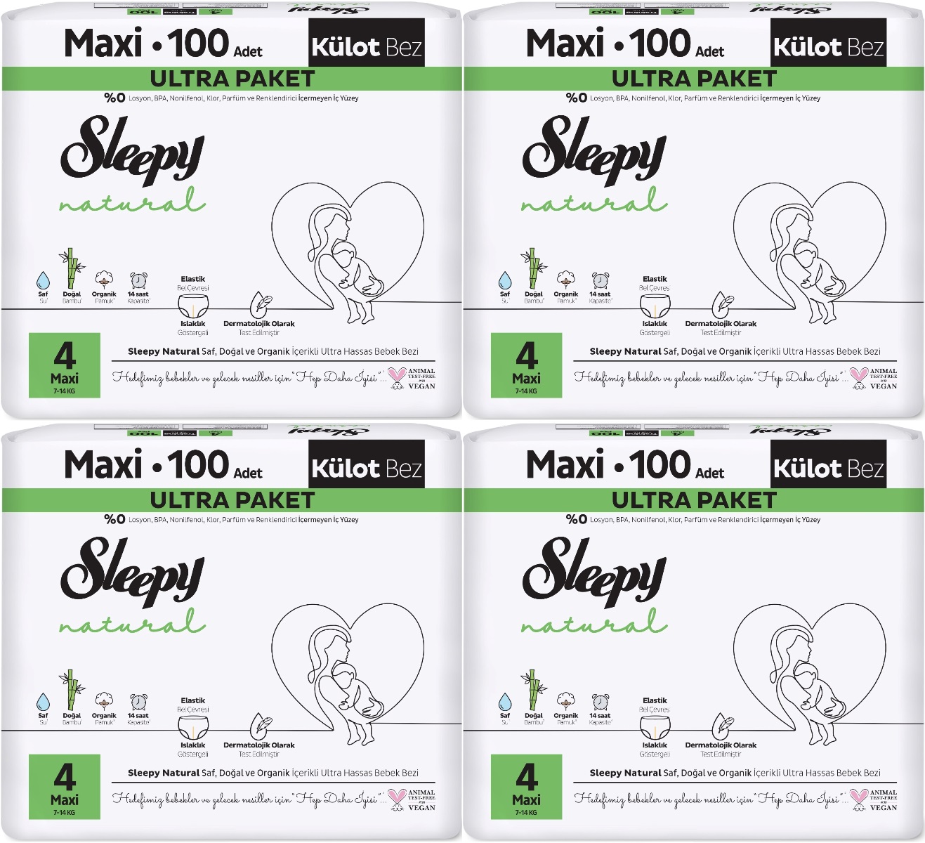 Sleepy Külot Bebek Bezi Natural Beden:4 (7-14KG) Maxi 400 Adet Süper Ekonomik Fırsat Gross Pk Sleepy Külot Bebek Bezi Natural Beden:4 (7-14KG) Maxi 400 Adet Süper Ekonomik Fırsat Gross Pk
