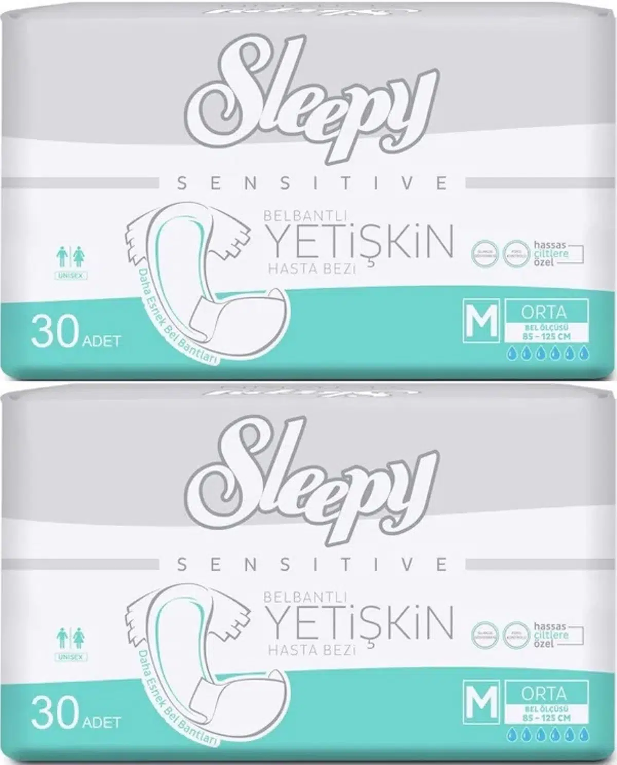 Sleepy Yetişkin Bezi Bel Bantlı M - Orta - Medium 60 Adet (2PK*30)