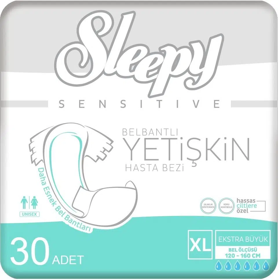 Sleepy Yetişkin Bezi Bel Bantlı XL - Extra Large - Ekstra Large 30 Adet