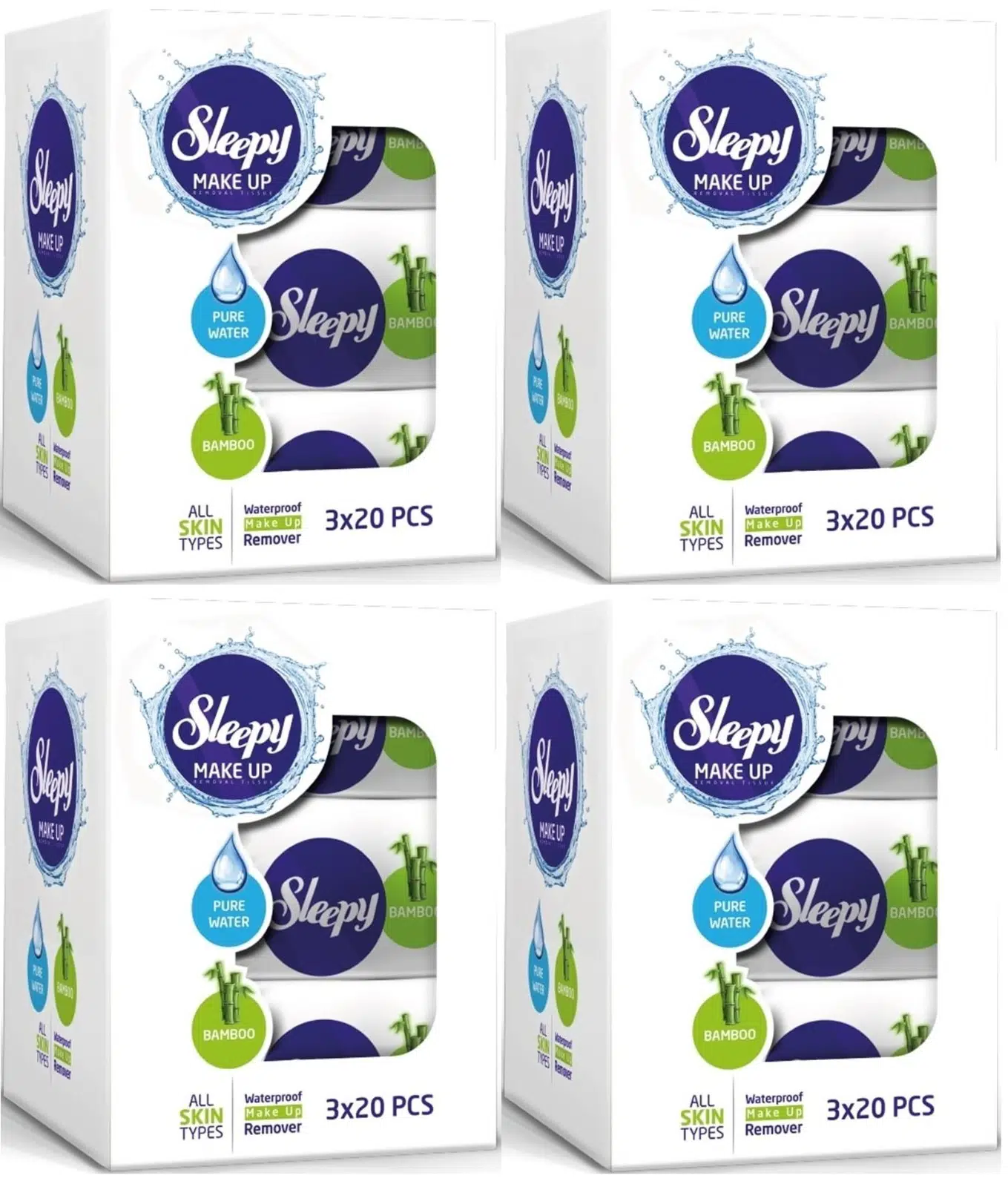 Sleepy Yüz Temizleme Havlusu Bamboo Make Up 240 Yaprak (12PK*20)