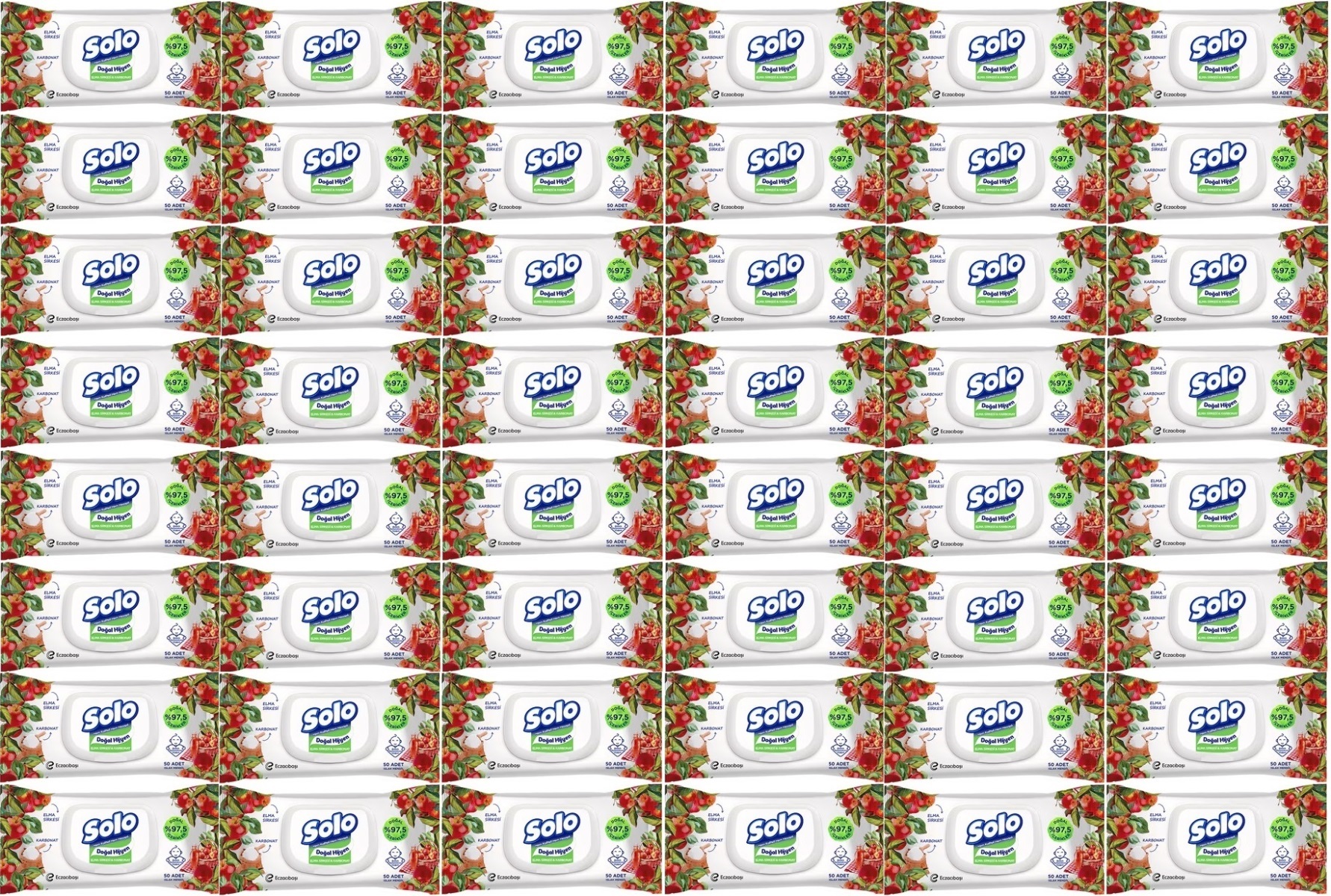 Solo Islak Havlu Mendil 50 Yaprak Elma Sirkesi & Karbonat (48 Li Set) (16PK*3) 2400 Yaprak Solo Islak Havlu Mendil 50 Yaprak Elma Sirkesi & Karbonat (48 Li Set) (16PK*3) 2400 Yaprak