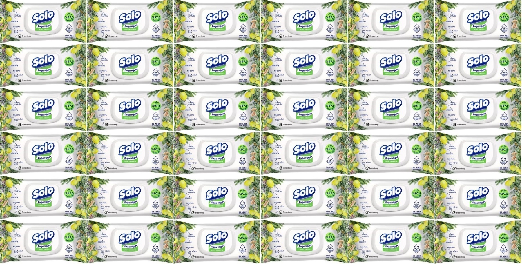 Solo Islak Havlu Mendil 50 Yaprak Limon & Biberiye (36 Lı Set) (12PK*3) 1800 Yaprak Solo Islak Havlu Mendil 50 Yaprak Limon & Biberiye (36 Lı Set) (12PK*3) 1800 Yaprak