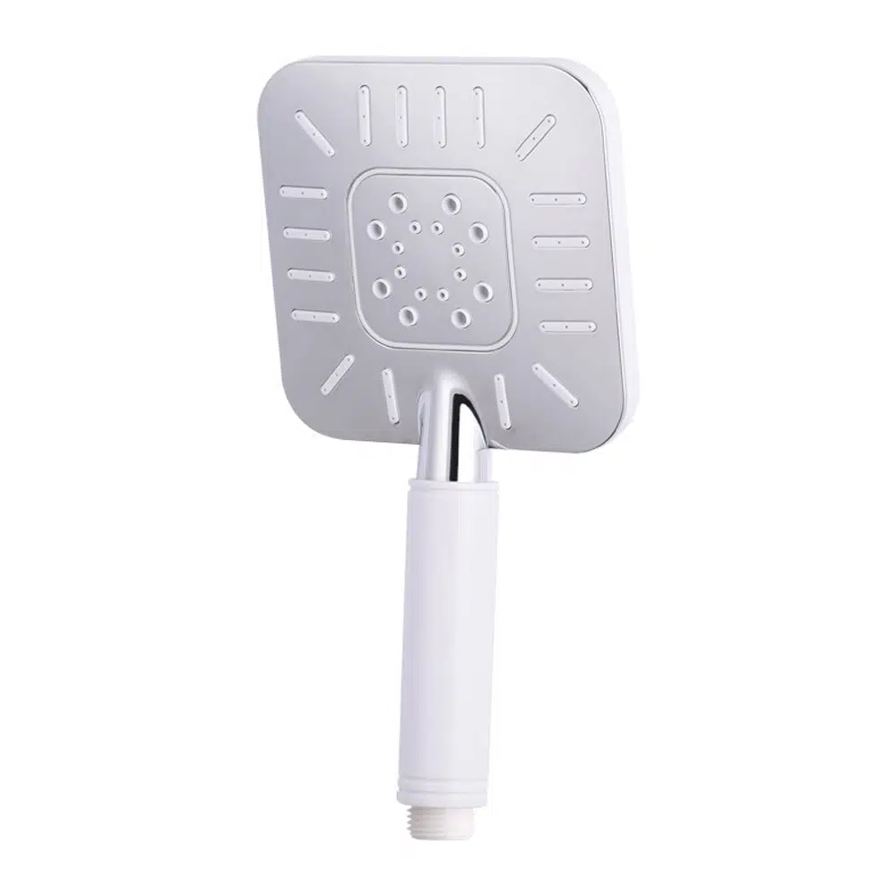 T-MAY Banyo Çamlıca Kare El Duş Seti Başlığı Krom - Beyaz 4 Fonksiyonlu