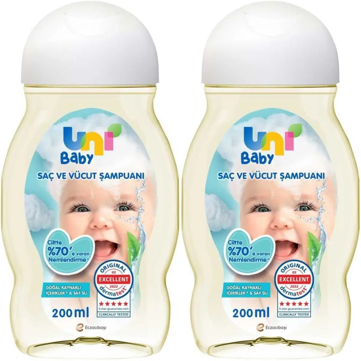 Uni Baby Bebek Saç ve Vücut Şampuanı 200ML Klasik (2 Li Set)