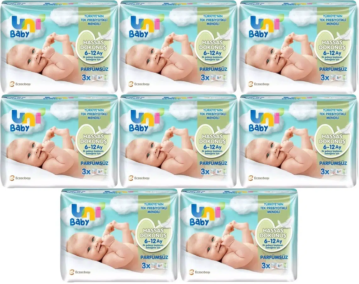 Uni Baby Islak Havlu Hassas Dokunuş 52 Yaprak (24 Lü Set) 1248 Yaprak (8PK*3)