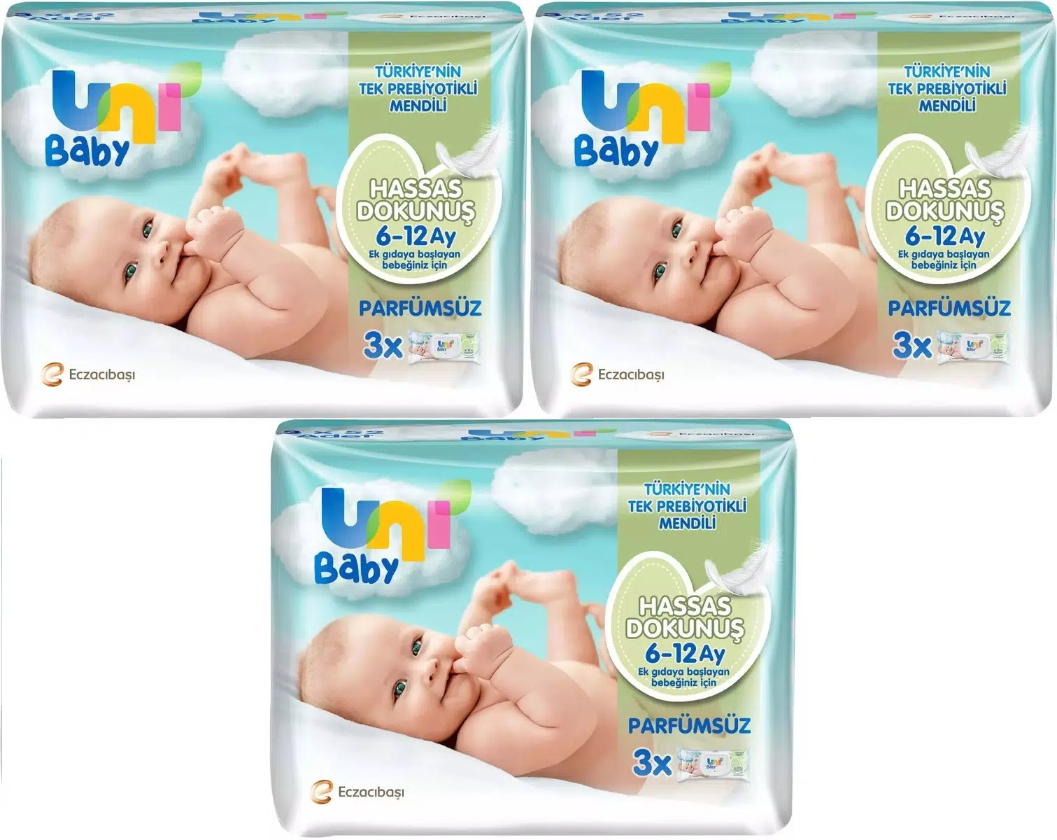 Uni Baby Islak Havlu Hassas Dokunuş 52 Yaprak (9 Lu Set) 468 Yaprak (3PK*3)