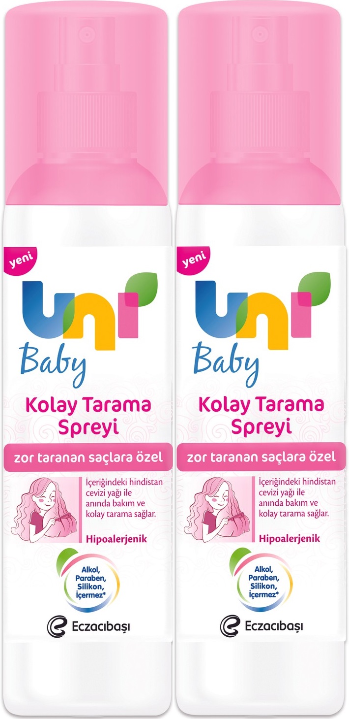 Uni Baby Kolay Saç Tarama Spreyi 200ML (Yeni) Zor Taranan Saçlara Özel (2 Li Set) Uni Baby Kolay Saç Tarama Spreyi 200ML (Yeni) Zor Taranan Saçlara Özel (2 Li Set)