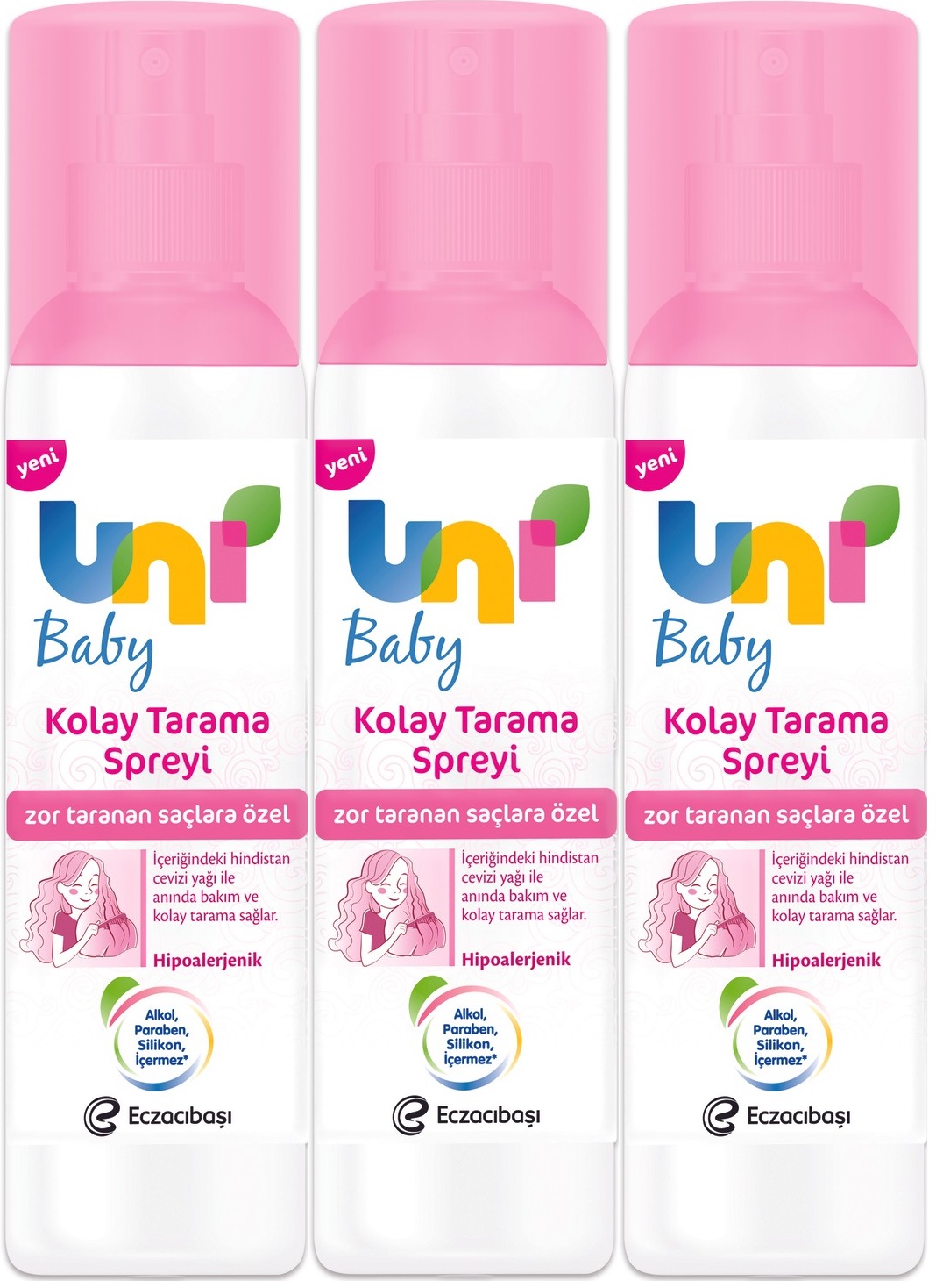 Uni Baby Kolay Saç Tarama Spreyi 200ML (Yeni) Zor Taranan Saçlara Özel (3 Lü Set) Uni Baby Kolay Saç Tarama Spreyi 200ML (Yeni) Zor Taranan Saçlara Özel (3 Lü Set)