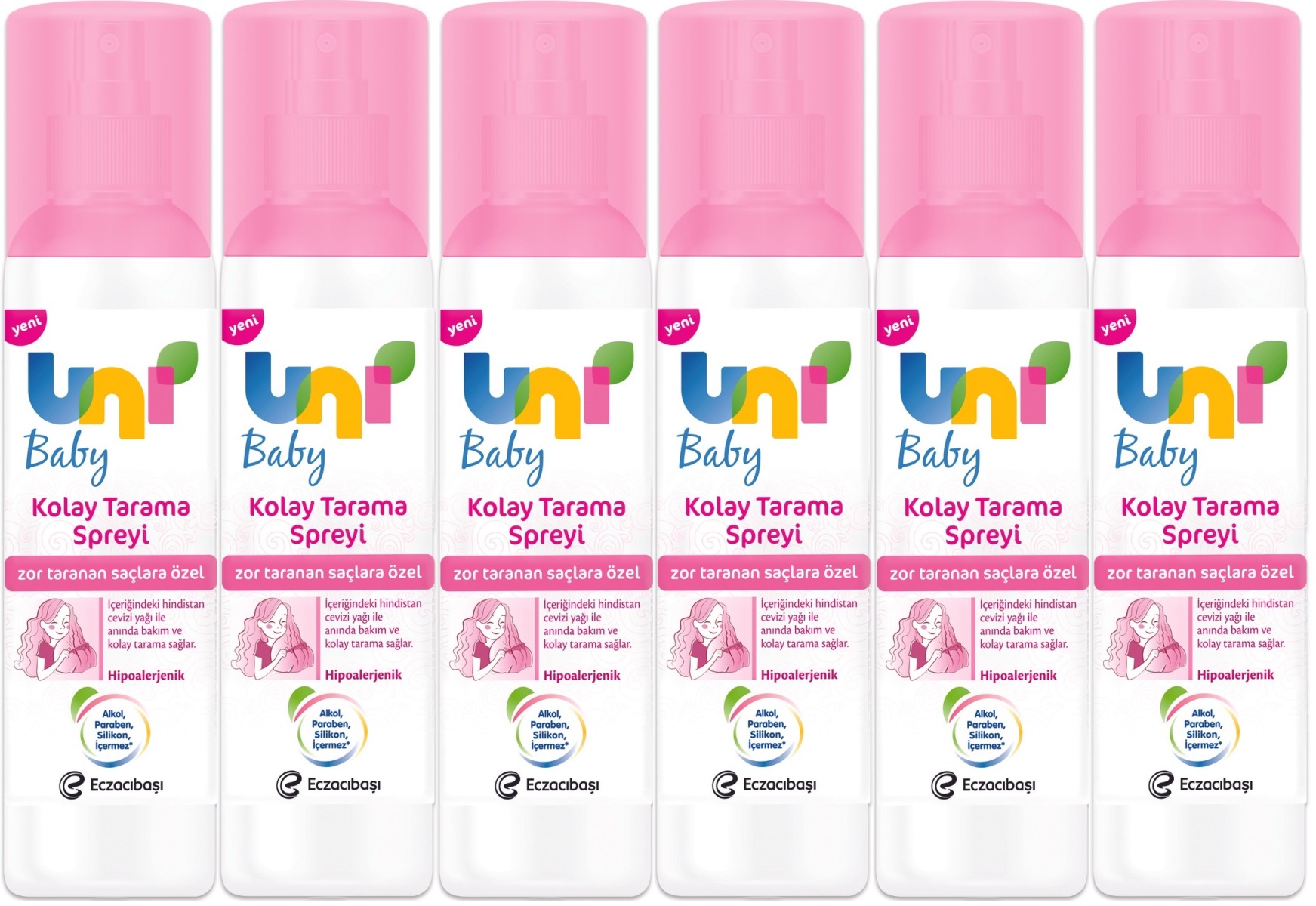 Uni Baby Kolay Saç Tarama Spreyi 200ML (Yeni) Zor Taranan Saçlara Özel (6 Lı Set) Uni Baby Kolay Saç Tarama Spreyi 200ML (Yeni) Zor Taranan Saçlara Özel (6 Lı Set)
