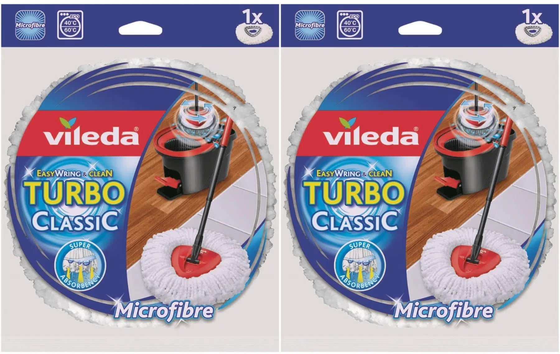 Vileda Turbo Yedek Mop Paspas Ucu (%100 Mikrofiber) (2 Li Set)